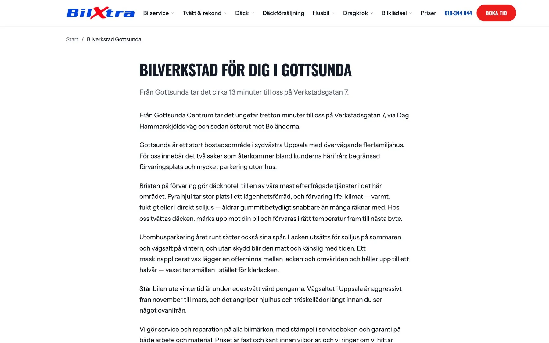 Stadsdelssidan för Gottsunda hos AutoXtra