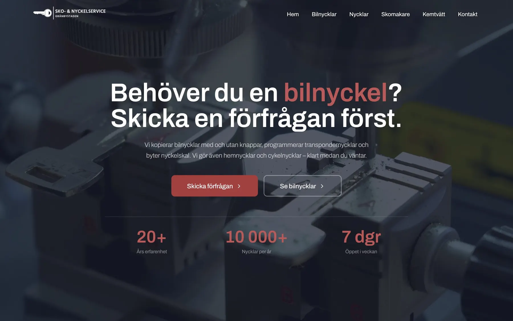 Gränby Sko- & Nyckelservice’s website