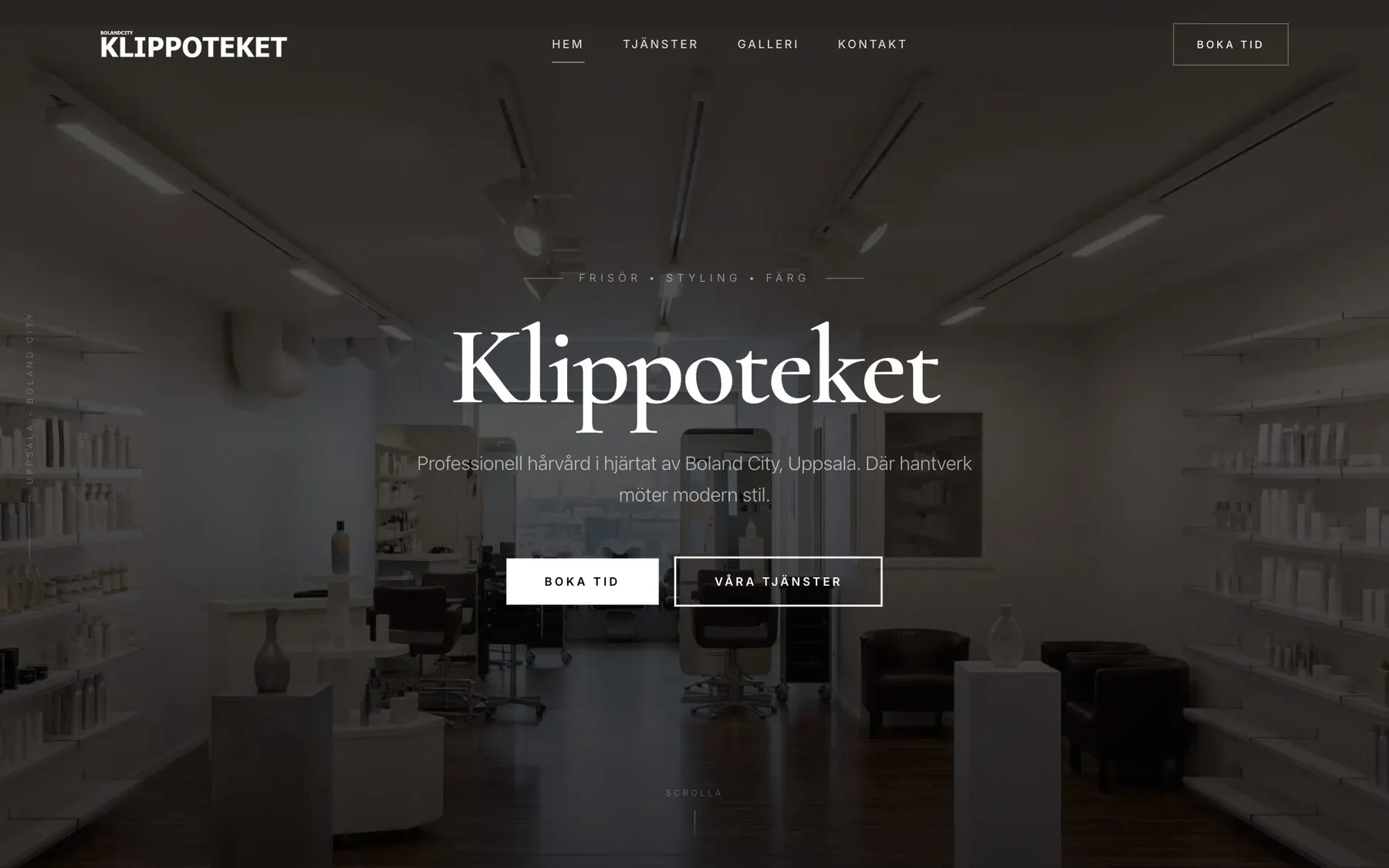 Klippoteket’s new homepage on desktop