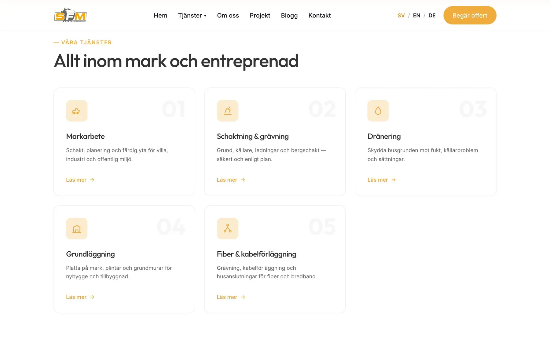 SFM Entreprenad’s groundworks and construction services