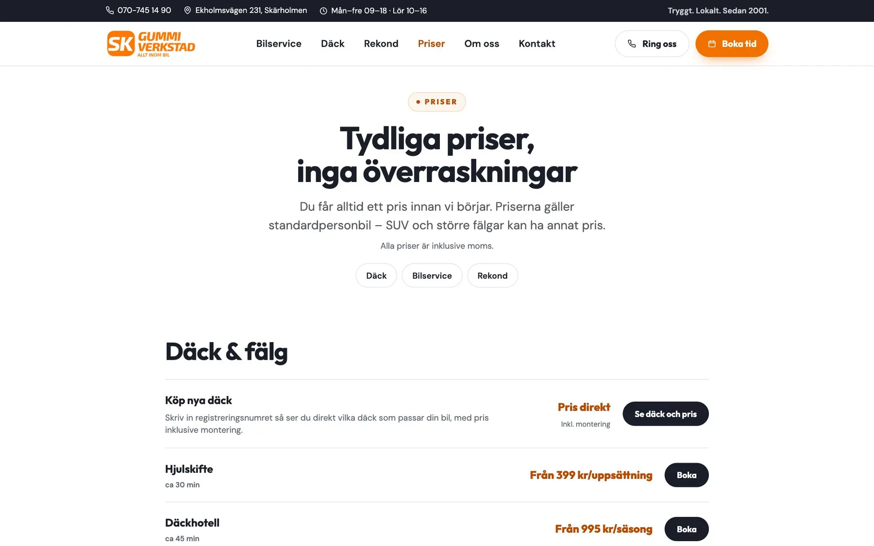 Prissidan hos SK Gummi