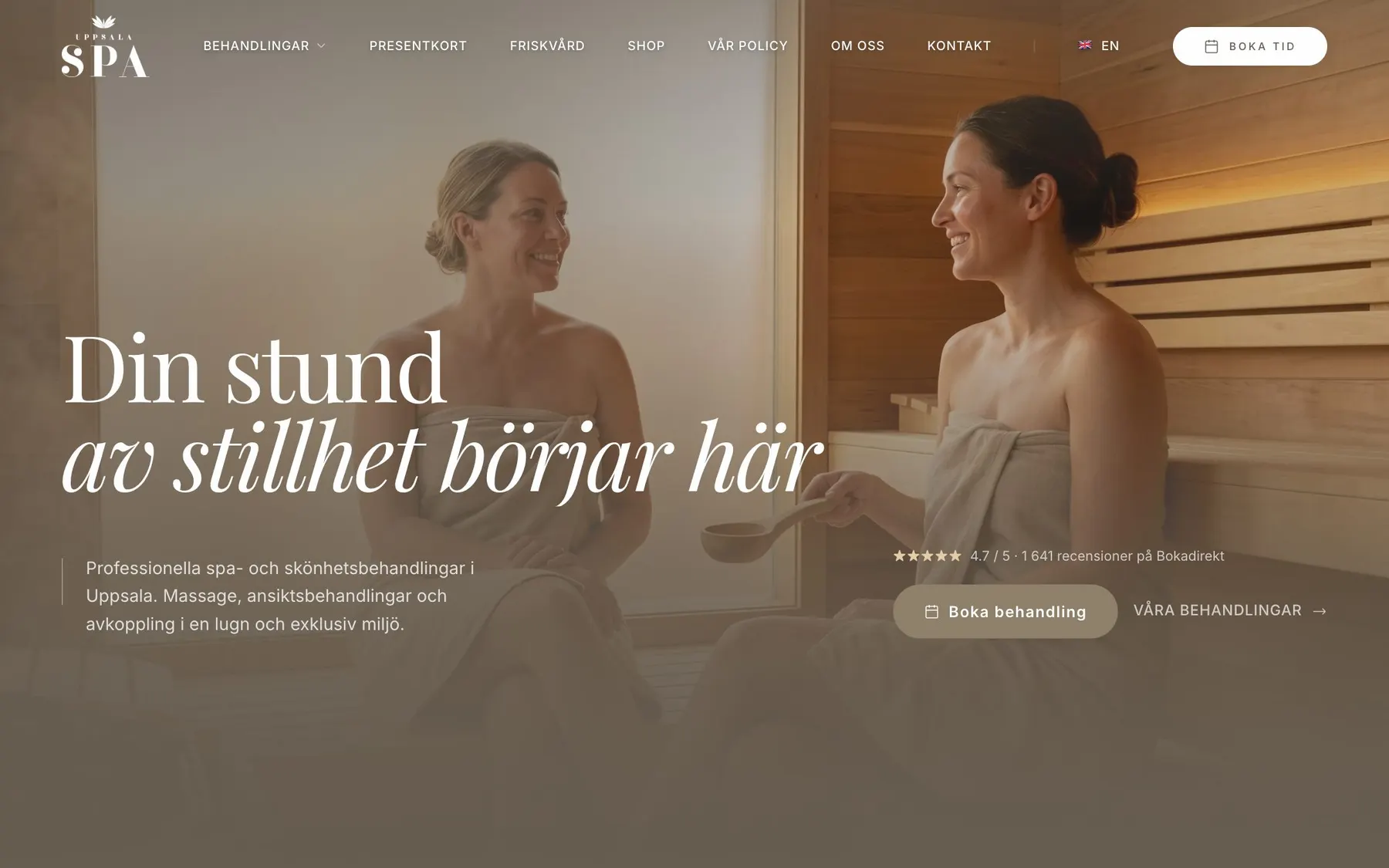 Uppsala Spas hemsida